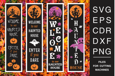 Haunted House Halloween Porch Signs SVG Mini Bundle