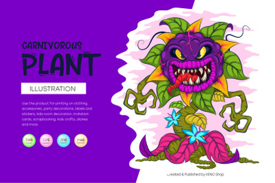 Cartoon carnivorous plant