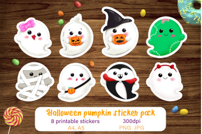 Halloween Sticker pack Cute ghost Printable stickers for kids