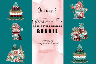 Christmas Tree &amp; Gnomes Sublimation Bundle, Winter Shirt PNG, Clipart