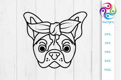 Bulldog With Bandana SVG File