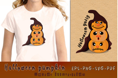 Pumpkin Halloween Party. Vector illustration