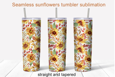 Sunflowers tumbler sublimation Autumn tumbler 20 oz tumbler