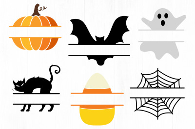 Halloween Split Monogram SVG&2C; Halloween SVG&2C; Ghost&2C; Pumpkin&2C; Bat