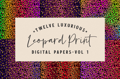 Colorful Golden Leopard Luxurious Digital Papers