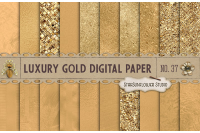 Luxury Metallic Gold Digital Textures