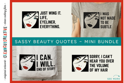 Sassy Beauty Quotes | Sarcastic Girl Boss Sayings | Mini Bundle of 4 S