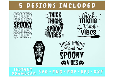 Thick Thighs and Spooky Vibes SVG&2C; Spooky SVG&2C; Witch Vibes SVG