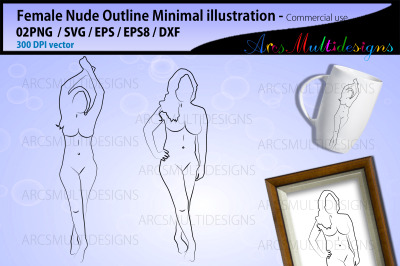 Woman nude outline svg