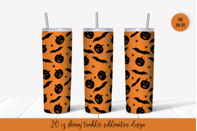 Halloween Tumbler Sublimation Design. Skinny tumbler wrap.