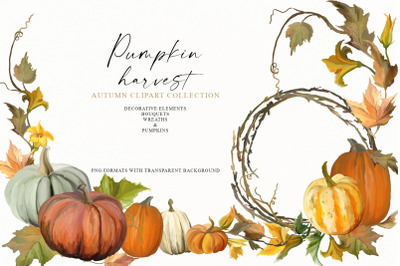 Pumpkin harvest  - collection of bouquets and wreaths