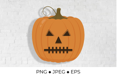 Creepy Halloween pumpkin. Jack-o&#039;-Lantern