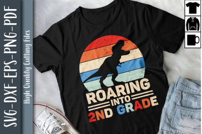 Roaring Into 2nd Grade Dinosaur