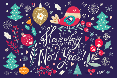 New Year's Illustrations & elements