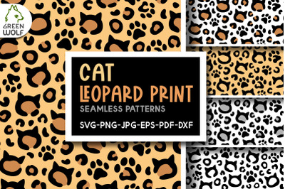 Cat leopard print svg Cat pattern Leopard pattern svg Cat svg