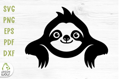 Cute sloth svg Sloth face vinyl decals svg Cute animals svg