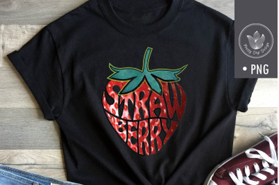 Strawberry sublimation png file, Lettering design