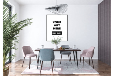 Interior scene artwork background frame mockup