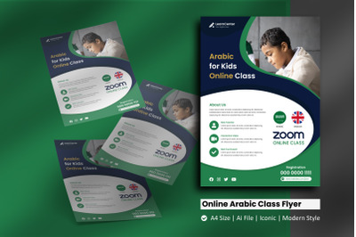 Online Arabic Class Flyer Template