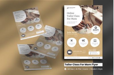 Online Tailor Class For Mom Flyer Template