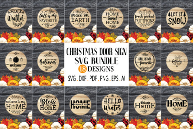 Christmas Door Sign SVG Bundle - Vol.1