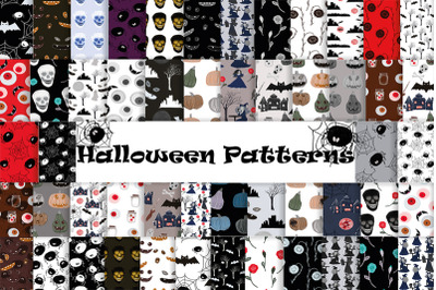 Halloween. Patterns. Seamless. Witch. Pumpkin. JPG.