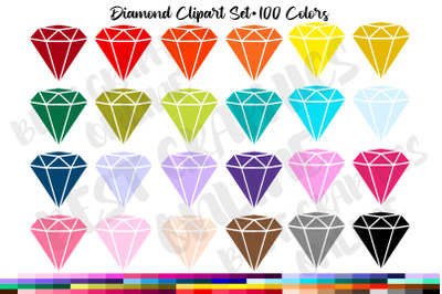 100 Diamond Jewel Gemstone Clipart Image