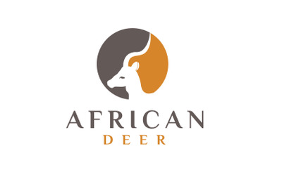 African Deer Head logo design Inspiration