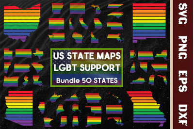 USA State Maps LGBT Support Bundle