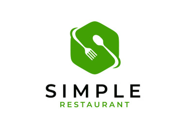 Initial Letter S with Spoon and Fork for Restaurant Logo