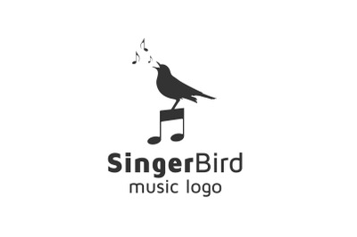 Singing Bird for Music Vocal Logo Design