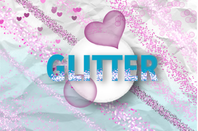 Glitter Brush Set Procreate heart soap bubbles in your color