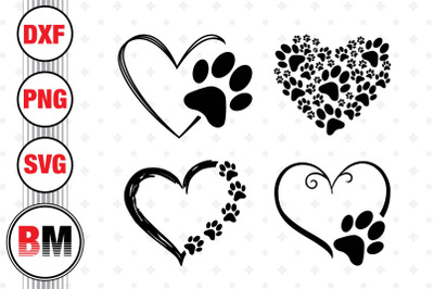 Heart Paw SVG&2C; PNG&2C; DXF Files