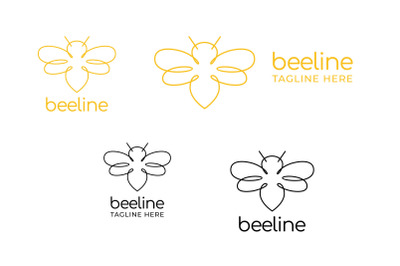 Line Art Bee logo design inspiration