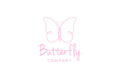 Line art Butterfly Logo Design Vector