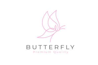 Line art Butterfly, Simple and elegant butterfly logo design