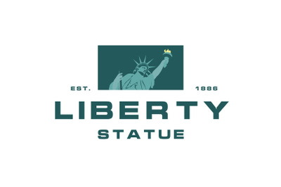 Statue Liberty logo design vector illustration