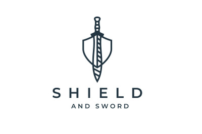 Sword with shield Logo design inspiration