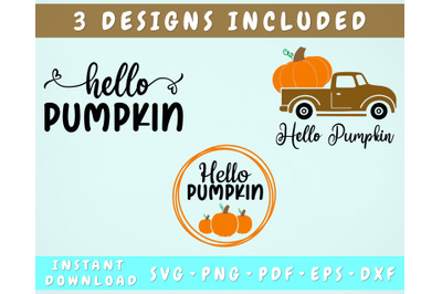 Hello Pumpkin SVG&2C; Cut Files for Cricut&2C; Silhouette