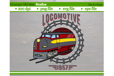 1950s locomotive train engine | railroad tracks