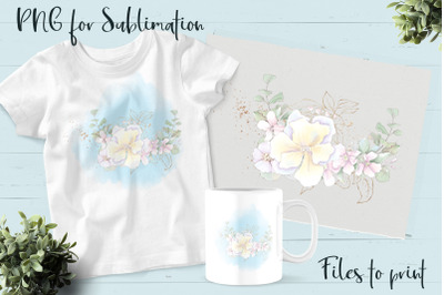 Roses sublimation. Design for printing.