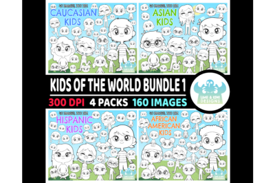 Kids of the World Digital Stamps Bundle 1 - Lime and Kiwi Designs