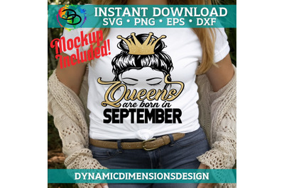 September girl svg, Queens are born, This Queen, September birthday, M