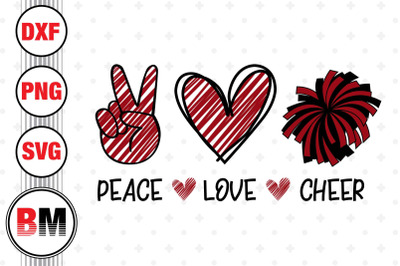 Peace Love Cheer SVG&2C; PNG&2C; DXF Files