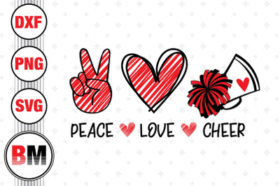 Peace Love Cheer SVG&2C; PNG&2C; DXF Files