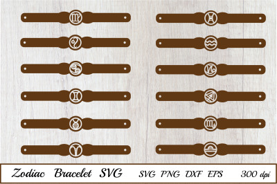 Zodiac Bracelets SVG. Bracelets Template. Leather Bracelet