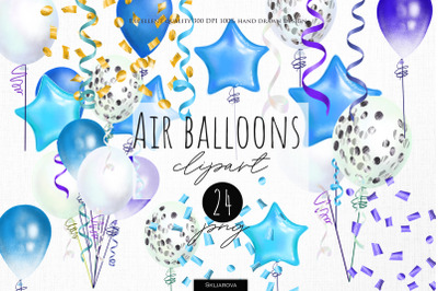 Blue Balloons Clipart