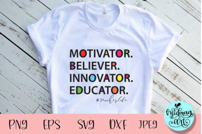 Motivator believer innovator educator svg&2C; teacher svg