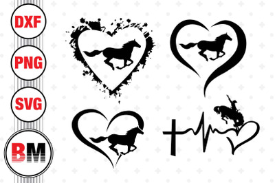 Heart Horse SVG, PNG, DXF Files