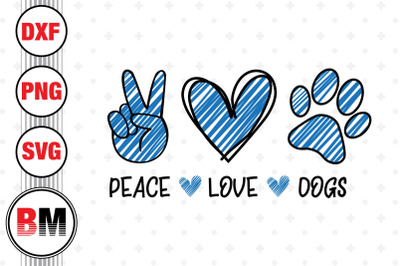 Peace Love Dog SVG&2C; PNG&2C; DXF Files